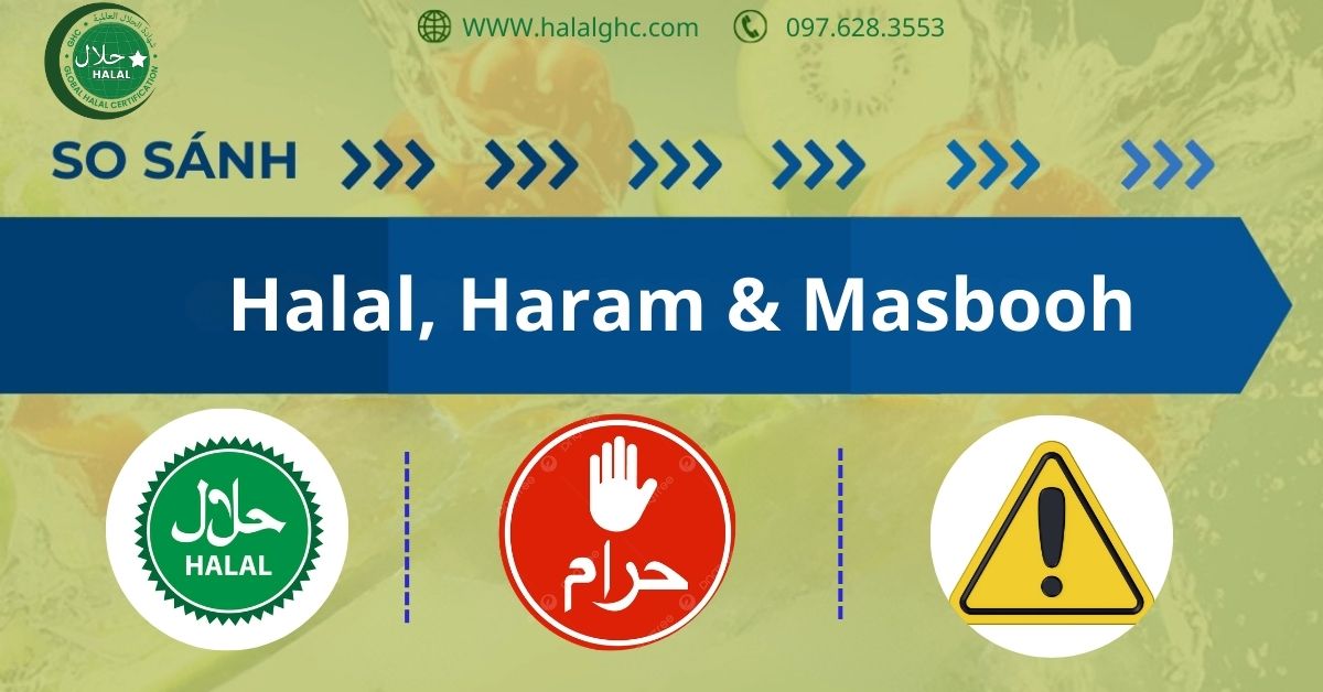 So sánh halal, haram, masbooh