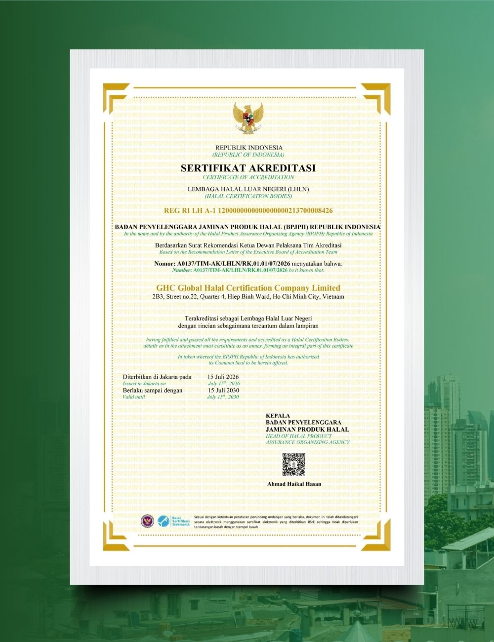 BPJPH - Cơ quan Đảm bảo Sản phẩm Halal của Chính phủ Indonesia