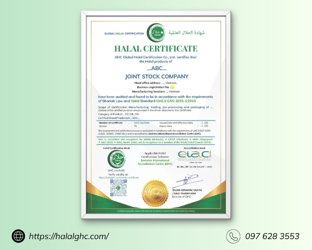 Giấy chứng nhận Halal giúp xác nhận sản phẩm đáp ứng đúng quy định của Hồi giáo