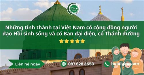 Những tỉnh thành tại Việt Nam có cộng đồng người đạo Hồi sinh sống và có Ban đại diện, có Thánh đường